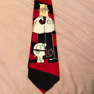 Dilbert Red and Black Tie